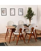 Table + 4 Chaises Touch Wooden noyer/crème