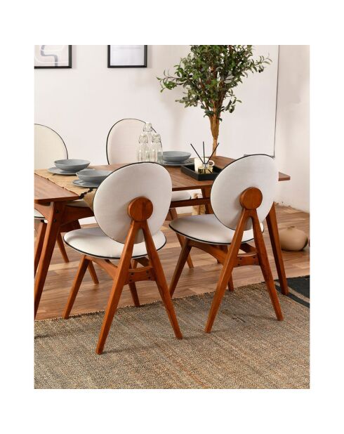 Table + 4 Chaises Touch Wooden noyer/crème