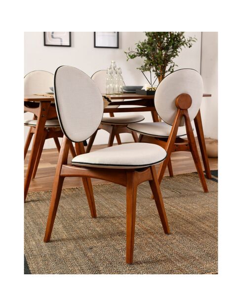 Tafel + 4 stoelen Touch Wooden walnoot/crème