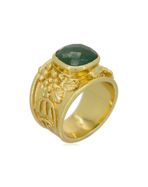 Bague Elisabeth Aventurine verte en laiton