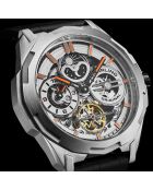Zwart Dual Time Navigator automatisch leren herenhorloge
