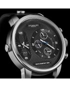 Schwarze Quarzuhr Global GMT für Herren