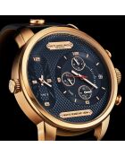 Montre Homme en Cuir Quartz Global GMT marine