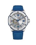 Montre Homme en Silicone Automatique Edwardian Skeleton bleue