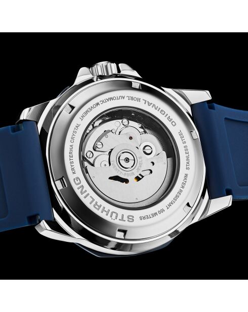 Montre Homme en Silicone Automatique Edwardian Skeleton bleue
