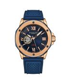 Montre Homme en Silicone Automatique Edwardian Skeleton bleue
