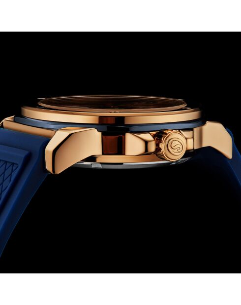 Montre Homme en Silicone Automatique Edwardian Skeleton bleue