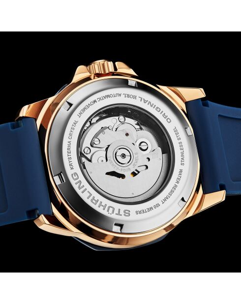 Montre Homme en Silicone Automatique Edwardian Skeleton bleue