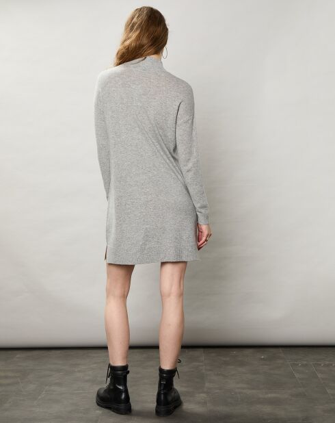 Robe en Laine & Cachemire Matir gris chiné