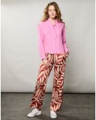 Pantalon satiné Plaisance rouge/rose clair