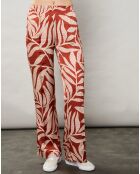 Pantalon satiné Plaisance rouge/rose clair