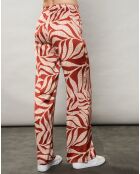 Pantalon satiné Plaisance rouge/rose clair