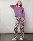 Pantalon satiné Plaisance rose/violet