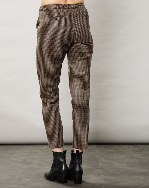 Pantalon en Laine mélangée Pixel marron/noir