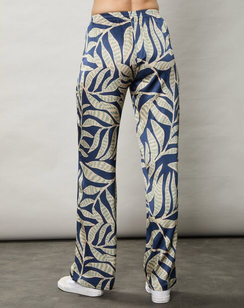 Pantalon satiné Plaisance bleu/bleu clair