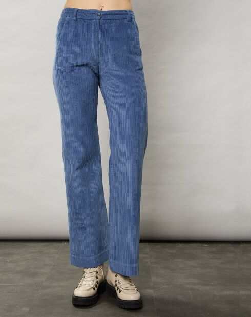 Pantalon en Velours côtelé Pandore bleu jean