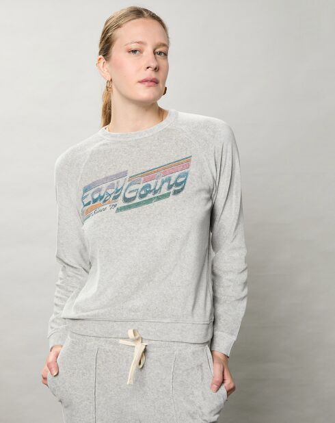 Sweat en éponge Teasy gris chiné