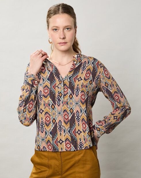 Blouse Cary imprimée beige