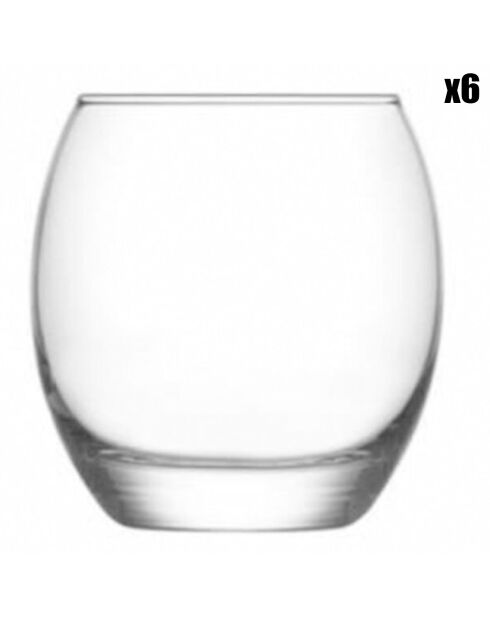 6 Verres à eau transparents - 40.5 cl