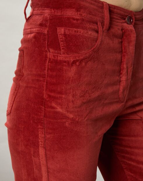 Pantalon en Velours Pepite piment