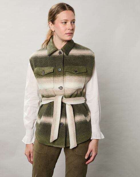 Veste en Laine mélangée Vini beige/vert