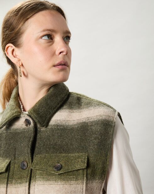 Veste en Laine mélangée Vini beige/vert