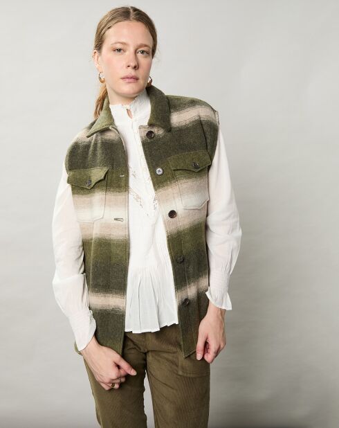 Veste en Laine mélangée Vini beige/vert