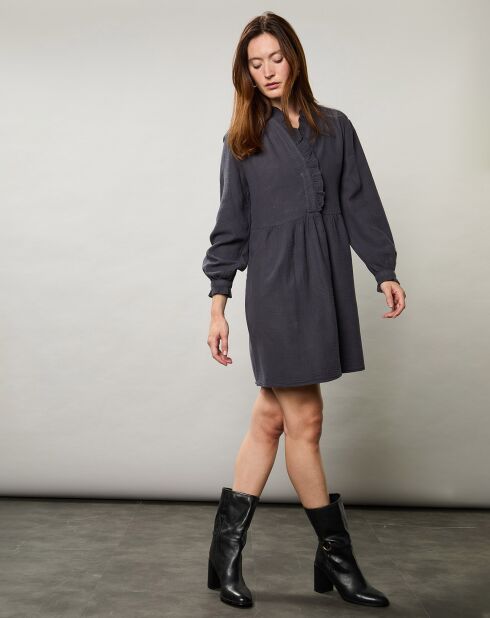 Robe en Gaze de Coton Rimba charbon