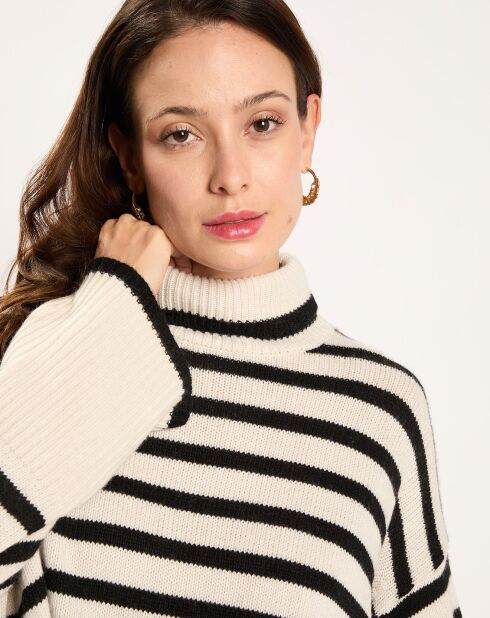 Pull Billie rayé blanc
