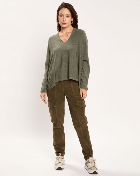 Pantalon en Velours Cargo vert