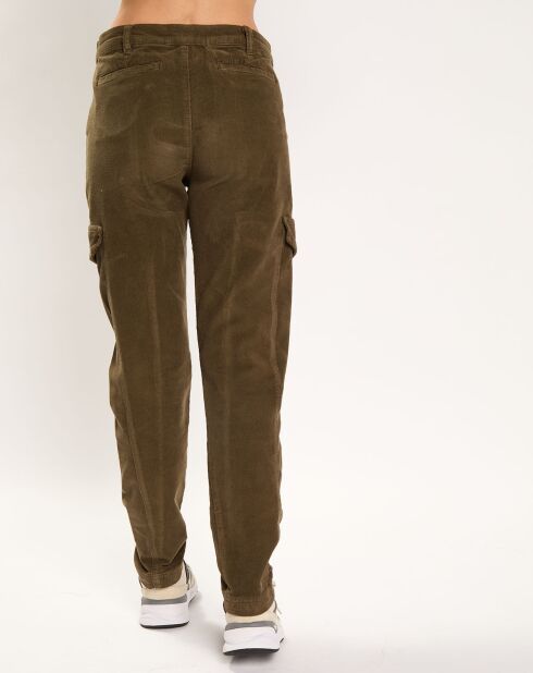 Pantalon en Velours Cargo vert
