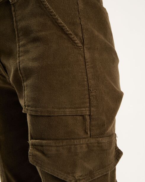 Pantalon en Velours Cargo vert