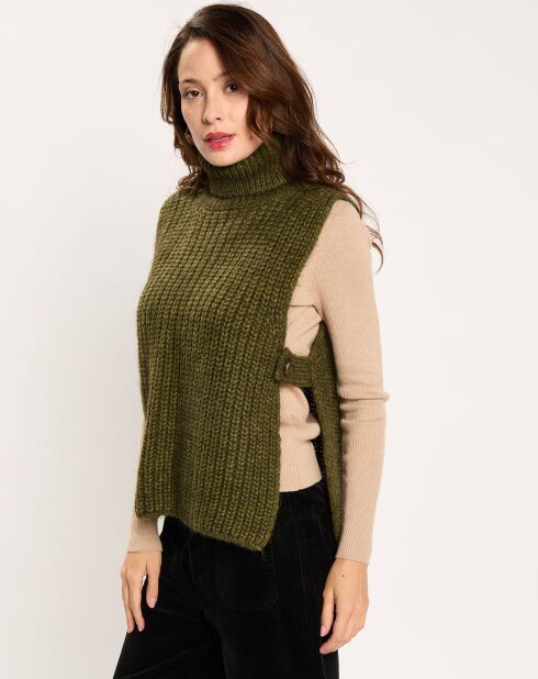 Pull poncho en Alpaga mélangé Billie mousse