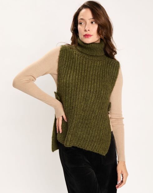 Pull poncho en Alpaga mélangé Billie mousse