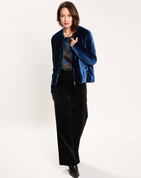 Veste de costume en Satin Moon bleue