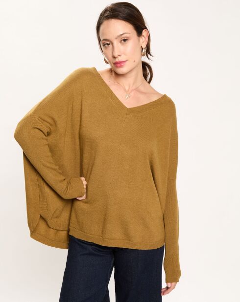 Pull en Laine & Cachemire mélangés Naos olive