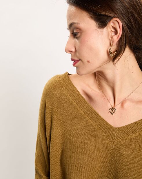 Pull en Laine & Cachemire mélangés Naos olive