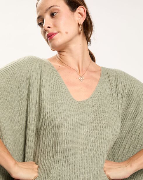 Poncho en Laine & Cachemire mélangés Naos amande