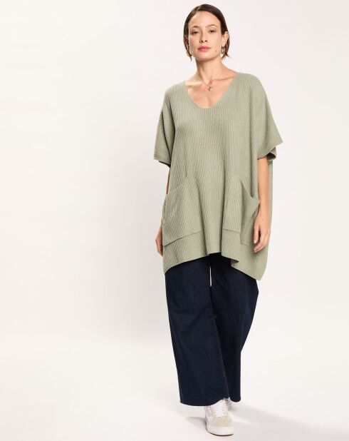 Poncho en Laine & Cachemire mélangés Naos amande