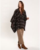 Poncho en Mohair & Laine mélangés Emy café