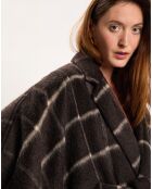 Poncho en Mohair & Laine mélangés Emy café