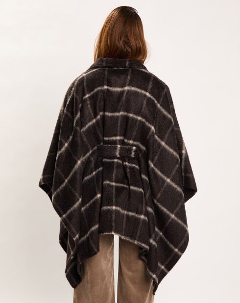 Poncho en Mohair & Laine mélangés Emy café