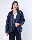 Veste en Cuir Oversize Carolane bleue