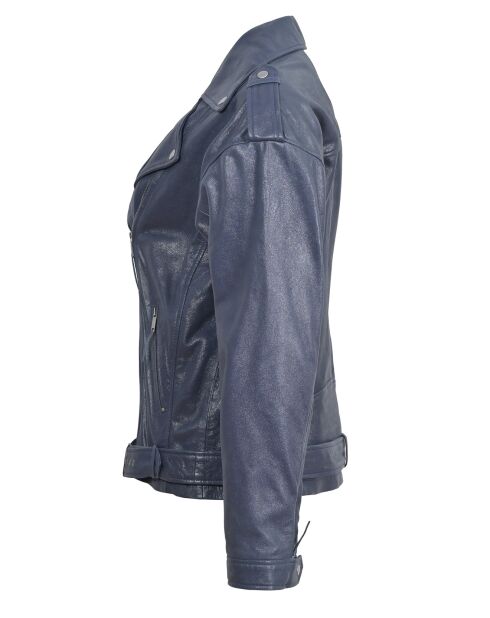 Veste en Cuir Oversize Carolane bleue