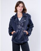 Veste en Cuir Oversize Carolane bleue