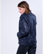 Veste en Cuir Oversize Carolane bleue