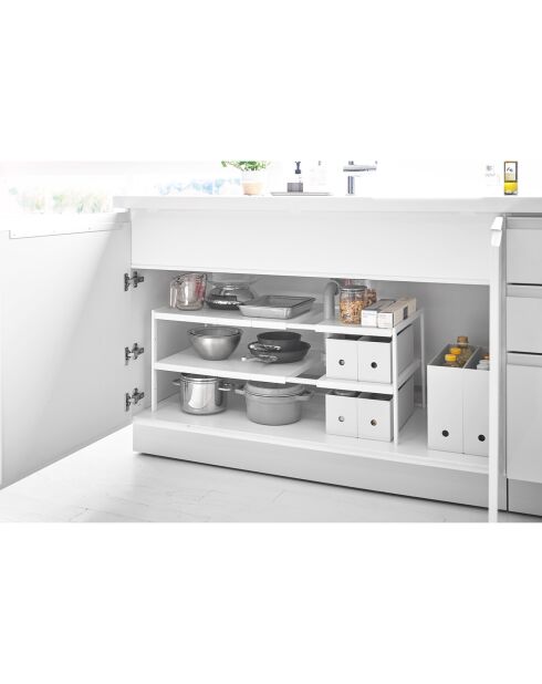 Organisateur extensible à 2 niveaux Tower blanc - 30x50-85x35 cm