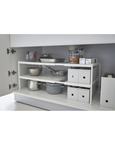 Organisateur extensible à 2 niveaux Tower blanc - 30x50-85x35 cm