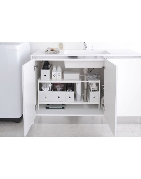 Organisateur extensible à 2 niveaux Tower blanc - 30x50-85x35 cm