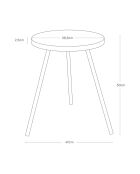 Table d'appoint ronde Tower noire - 48x49x50 cm